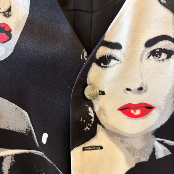 RETRO VINTAGE VEST, Silk, Custom Made - Picture 3 of 4